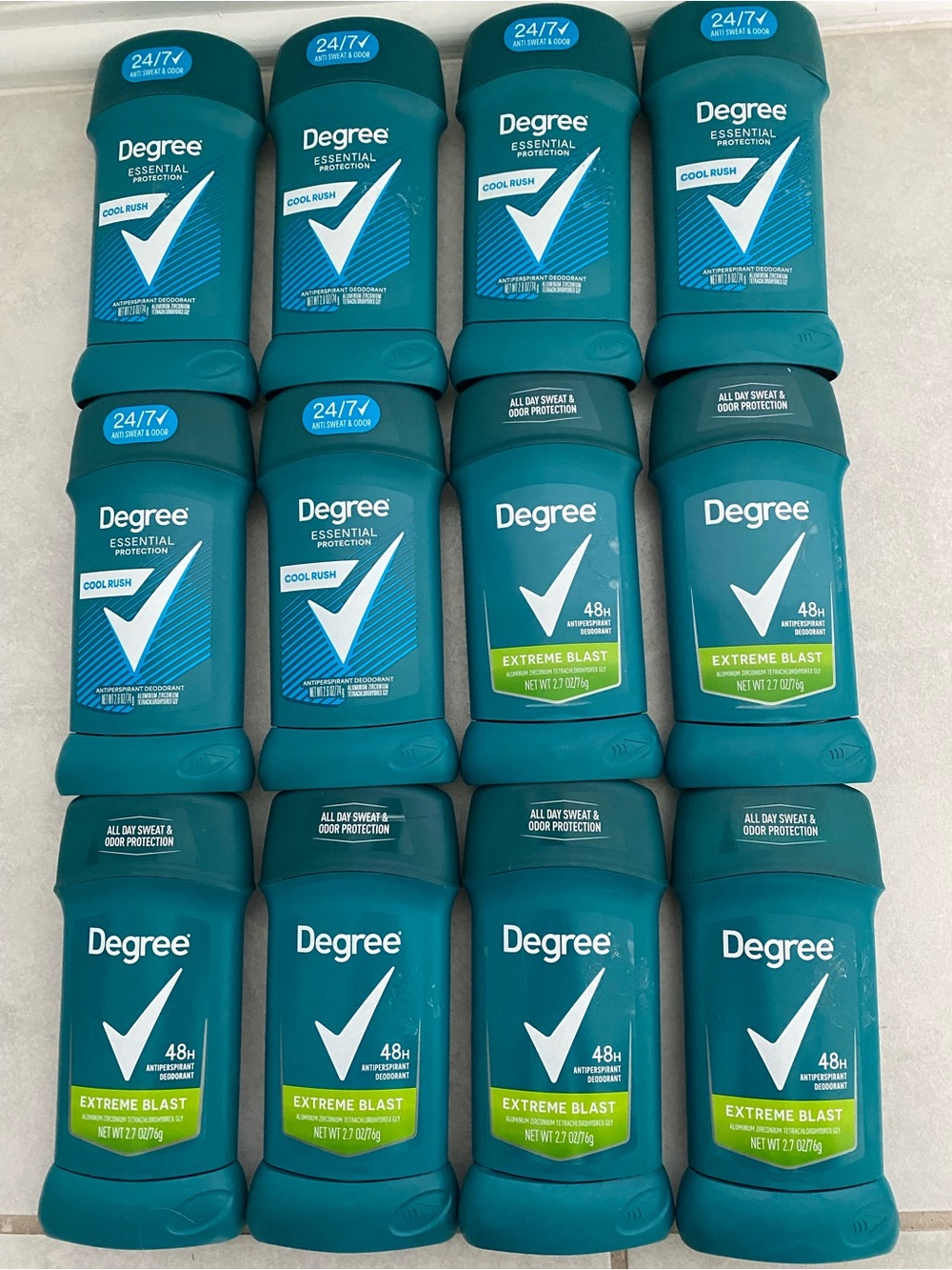 12 brand new Cool Rush & Extreme Blast Antiperspirant Deodorant bundle set